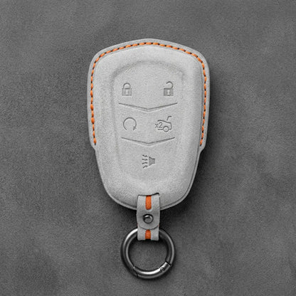 Cadillac Hand-Stitched Alcantara Key Fob Cover – Crest Shield 5-Button