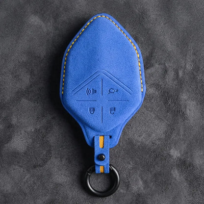 Changan Hand-Stitched Alcantara Key Fob Cover – Diamond Smart Key