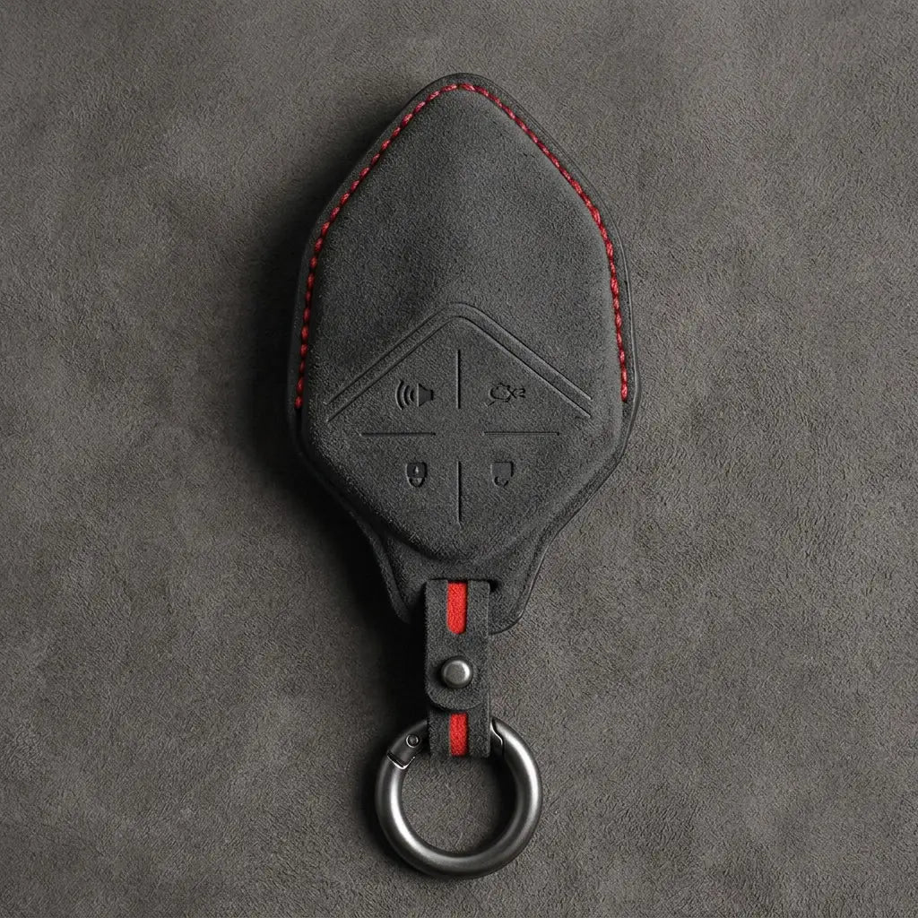 Changan Hand-Stitched Alcantara Key Fob Cover – Diamond Smart Key