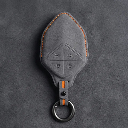Changan Hand-Stitched Alcantara Key Fob Cover – Diamond Smart Key