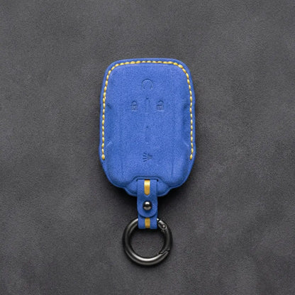 Chevrolet Hand-Stitched Alcantara Key Fob Cover – Block Wing 4-Button