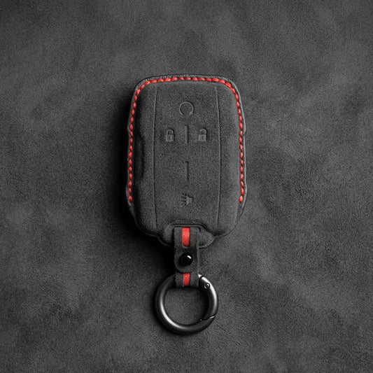 Chevrolet Hand-Stitched Alcantara Key Fob Cover – Block Wing 4-Button