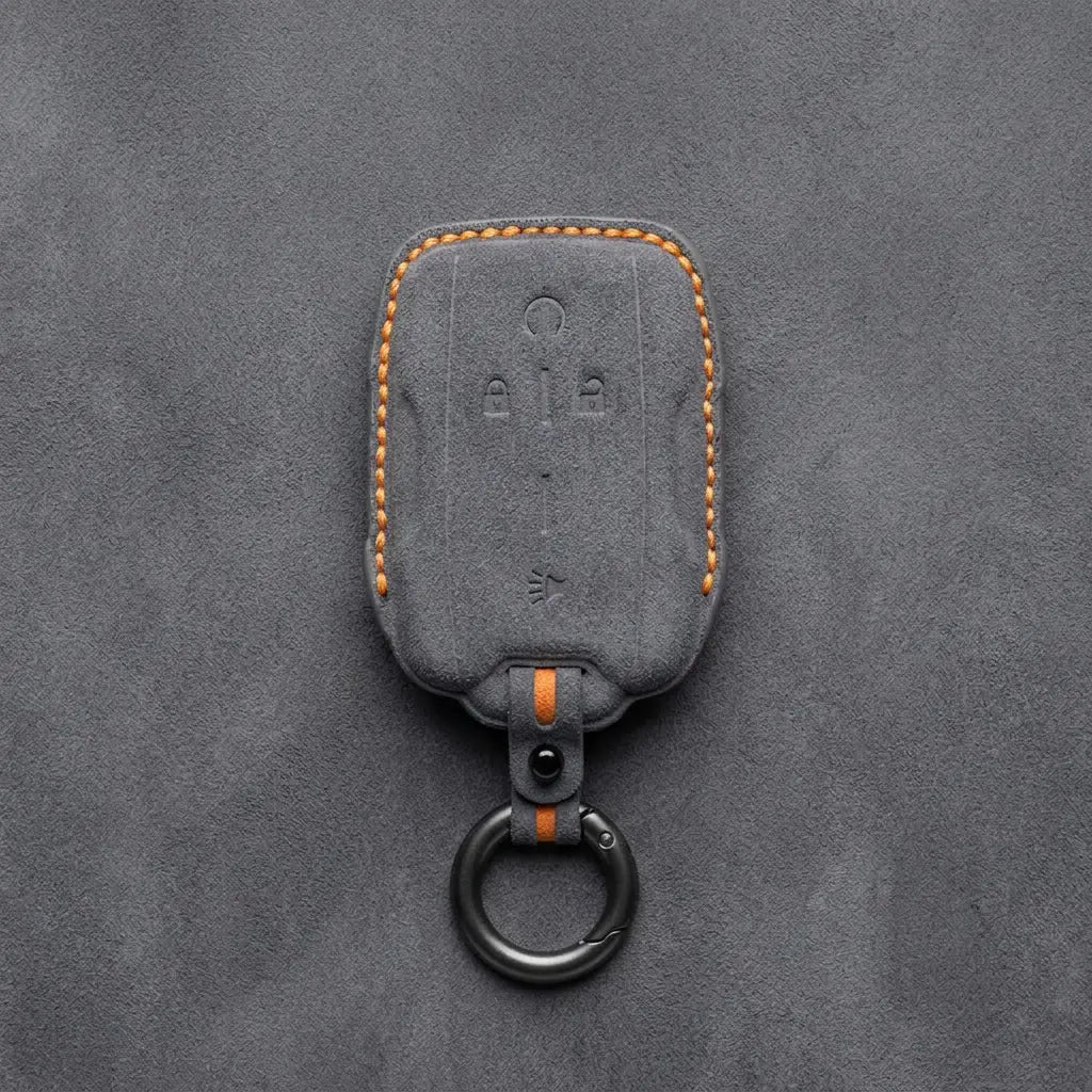 Chevrolet Hand-Stitched Alcantara Key Fob Cover – Block Wing 4-Button
