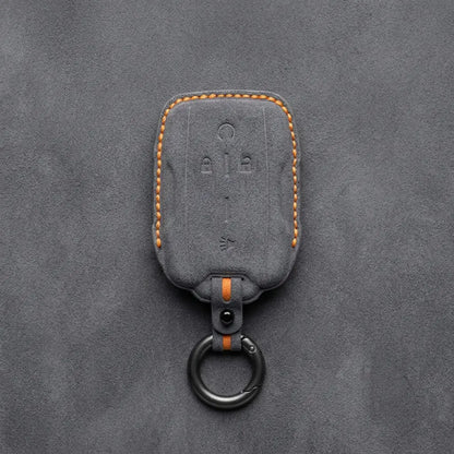Chevrolet Hand-Stitched Alcantara Key Fob Cover – Block Wing 4-Button