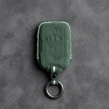 Chevrolet Hand-Stitched Alcantara Key Fob Cover – Block Wing 4-Button