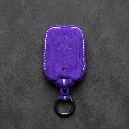 Chevrolet Hand-Stitched Alcantara Key Fob Cover – Block Wing 4-Button