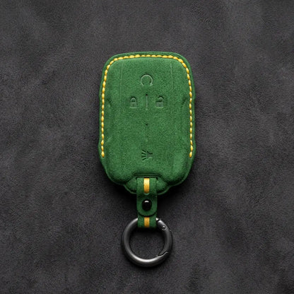 Chevrolet Hand-Stitched Alcantara Key Fob Cover – Block Wing 4-Button