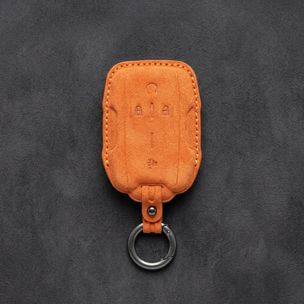 Chevrolet Hand-Stitched Alcantara Key Fob Cover – Block Wing 4-Button