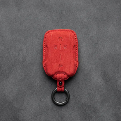 Chevrolet Hand-Stitched Alcantara Key Fob Cover – Block Wing 4-Button