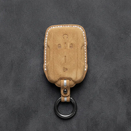 Chevrolet Hand-Stitched Alcantara Key Fob Cover – Block Wing 4-Button
