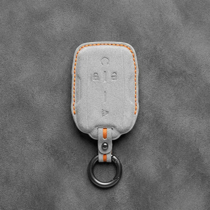 Chevrolet Hand-Stitched Alcantara Key Fob Cover – Block Wing 4-Button