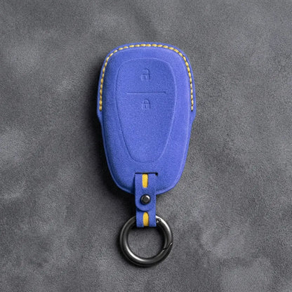 Chevrolet Hand-Stitched Alcantara Key Fob Cover – Chrome Shield 2-Button