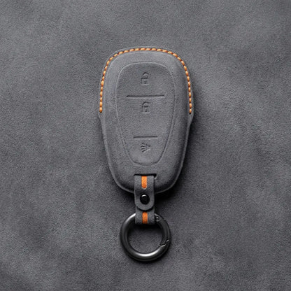 Chevrolet Hand-Stitched Alcantara Key Fob Cover – Chrome Shield 3-Button
