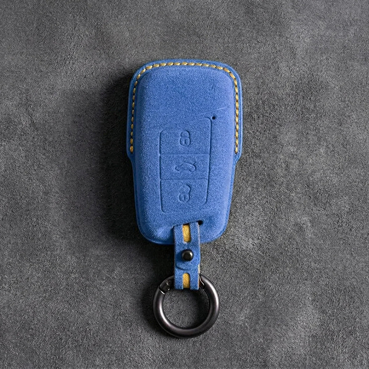 Cupra Hand-Stitched Alcantara Key Fob Cover – Chrome-Top Smart Key