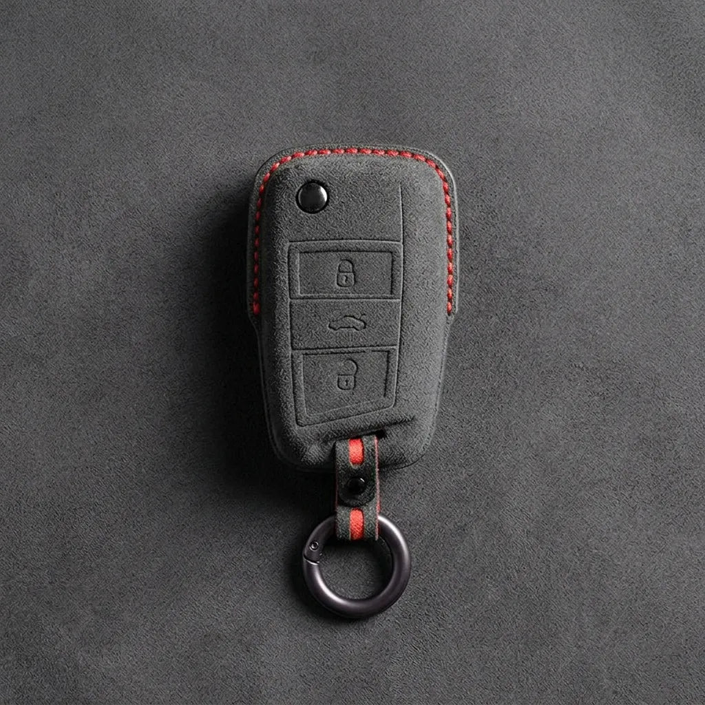 Cupra Hand-Stitched Alcantara Key Fob Cover – Geometric Smart Key 3-Button