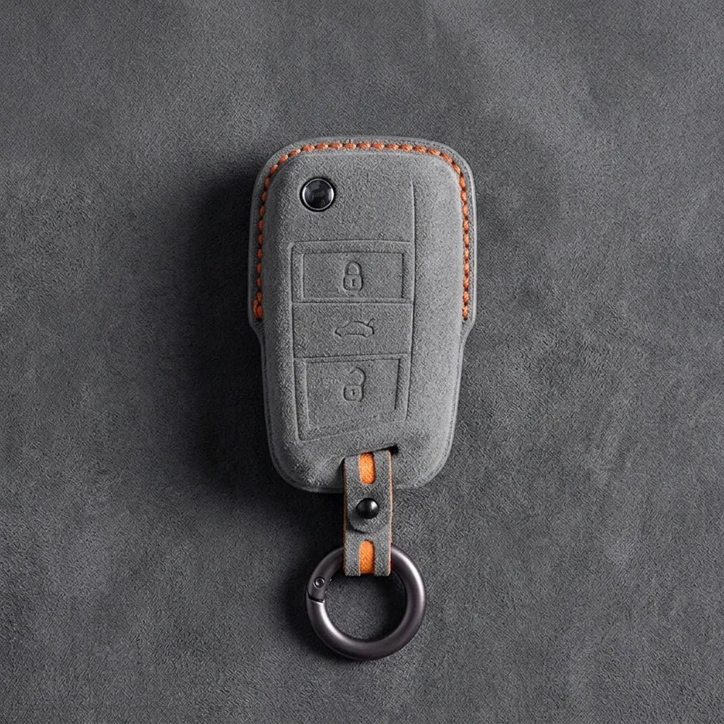Cupra Hand-Stitched Alcantara Key Fob Cover – Geometric Smart Key 3-Button