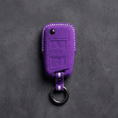 Cupra Hand-Stitched Alcantara Key Fob Cover – Geometric Smart Key 3-Button