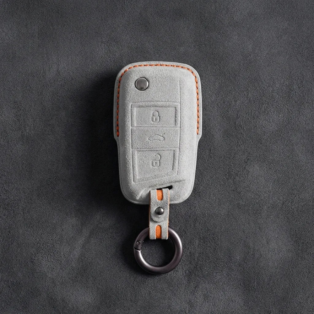 Cupra Hand-Stitched Alcantara Key Fob Cover – Geometric Smart Key 3-Button