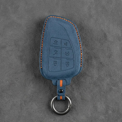 Dodge Hand-Stitched Alcantara Key Fob Cover – Asymmetric Wing 6-Button