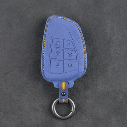 Dodge Hand-Stitched Alcantara Key Fob Cover – Asymmetric Wing 6-Button