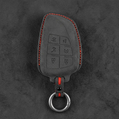 Dodge Hand-Stitched Alcantara Key Fob Cover – Asymmetric Wing 6-Button
