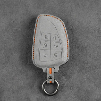 Dodge Hand-Stitched Alcantara Key Fob Cover – Asymmetric Wing 6-Button