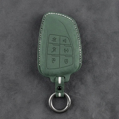 Dodge Hand-Stitched Alcantara Key Fob Cover – Asymmetric Wing 6-Button