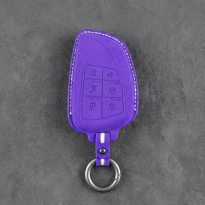 Dodge Hand-Stitched Alcantara Key Fob Cover – Asymmetric Wing 6-Button