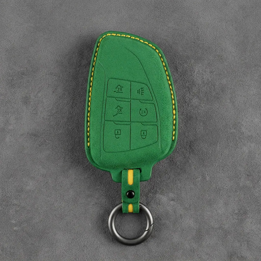 Dodge Hand-Stitched Alcantara Key Fob Cover – Asymmetric Wing 6-Button