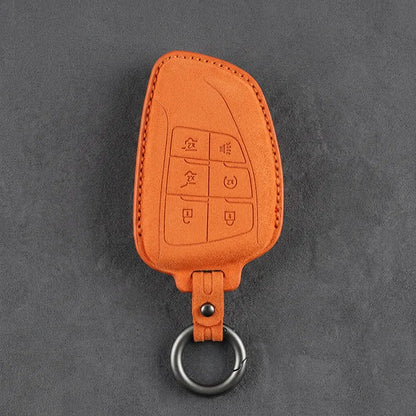 Dodge Hand-Stitched Alcantara Key Fob Cover – Asymmetric Wing 6-Button