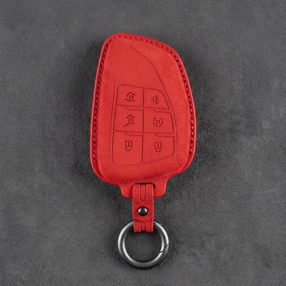 Dodge Hand-Stitched Alcantara Key Fob Cover – Asymmetric Wing 6-Button