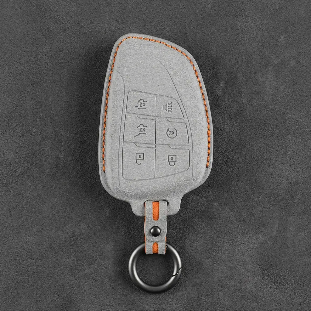 Dodge Hand-Stitched Alcantara Key Fob Cover – Asymmetric Wing 6-Button