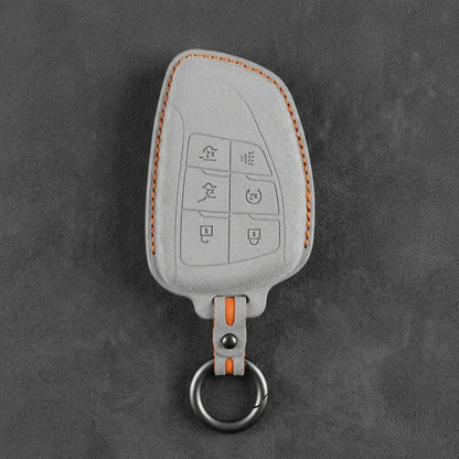 Dodge Hand-Stitched Alcantara Key Fob Cover – Asymmetric Wing 6-Button
