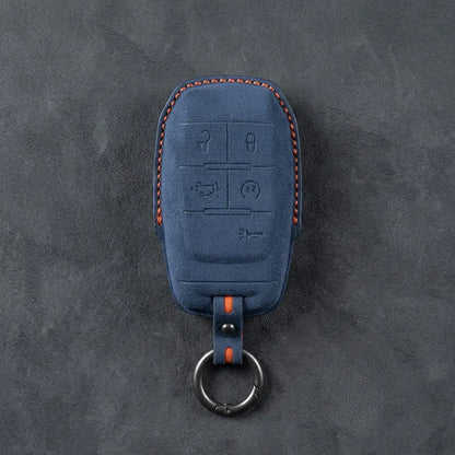Dodge Hand-Stitched Alcantara Key Fob Cover – Block 5-Button