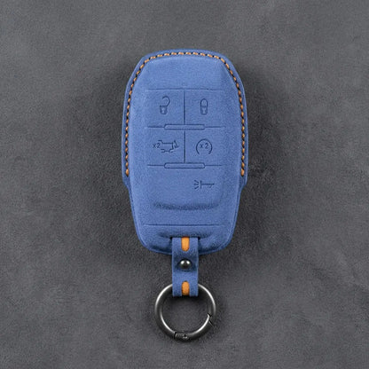 Dodge Hand-Stitched Alcantara Key Fob Cover – Block 5-Button