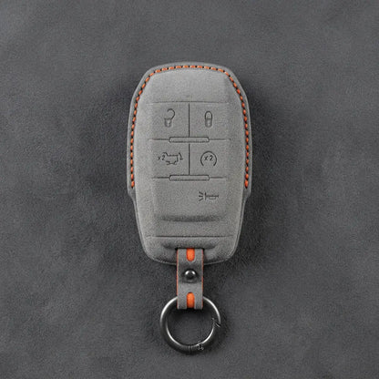 Dodge Hand-Stitched Alcantara Key Fob Cover – Block 5-Button