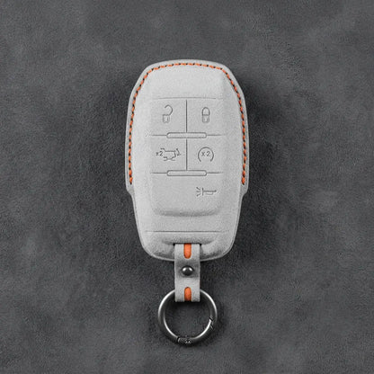 Dodge Hand-Stitched Alcantara Key Fob Cover – Block 5-Button