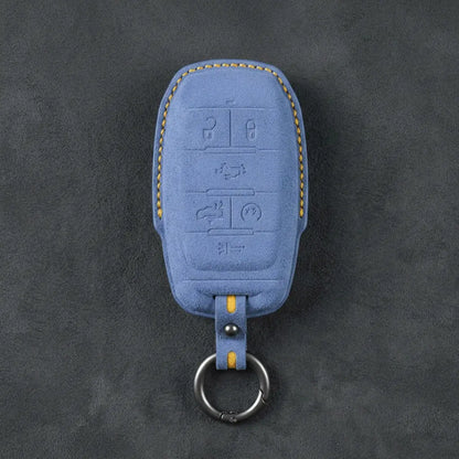 Dodge Hand-Stitched Alcantara Key Fob Cover – Block 6-Button