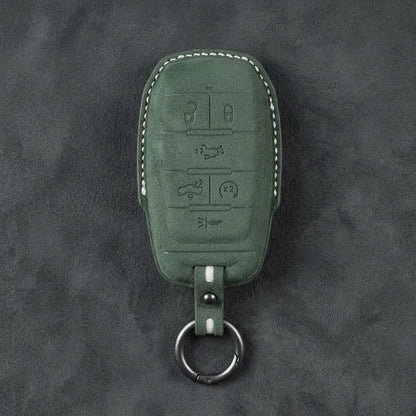 Dodge Hand-Stitched Alcantara Key Fob Cover – Block 6-Button