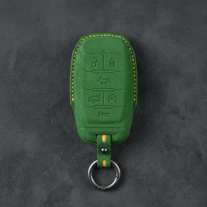 Dodge Hand-Stitched Alcantara Key Fob Cover – Block 6-Button