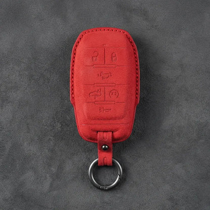Dodge Hand-Stitched Alcantara Key Fob Cover – Block 6-Button