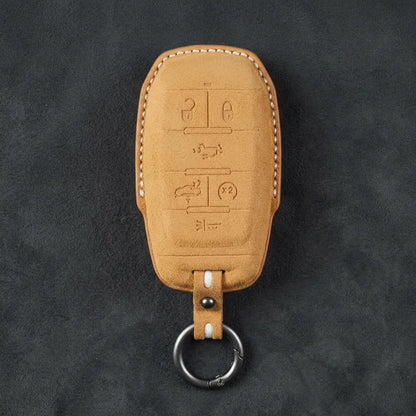 Dodge Hand-Stitched Alcantara Key Fob Cover – Block 6-Button