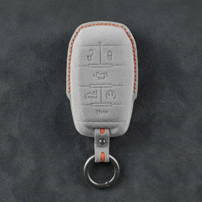 Dodge Hand-Stitched Alcantara Key Fob Cover – Block 6-Button