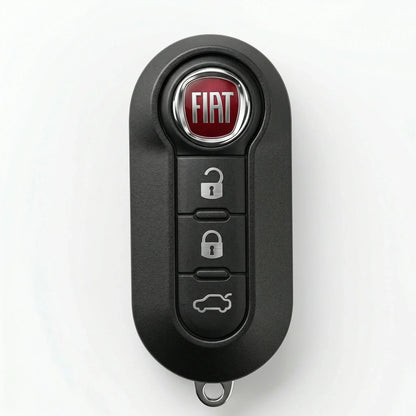 Fiat Hand-Stitched Alcantara Key Fob Cover - Rounded 3-Button