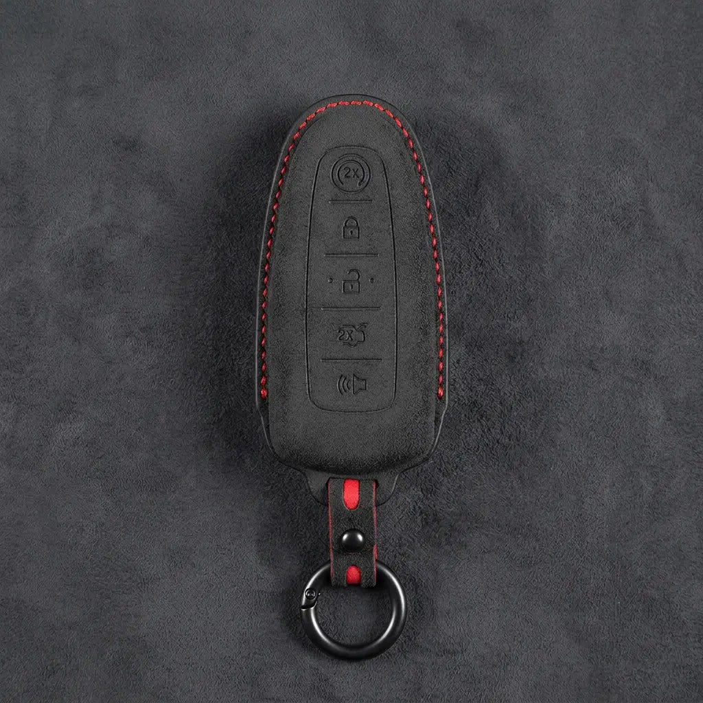 Ford Hand-Stitched Alcantara Key Fob Cover – 5-Button Remote Start Fob