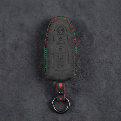 Ford Hand-Stitched Alcantara Key Fob Cover – 5-Button Remote Start Fob