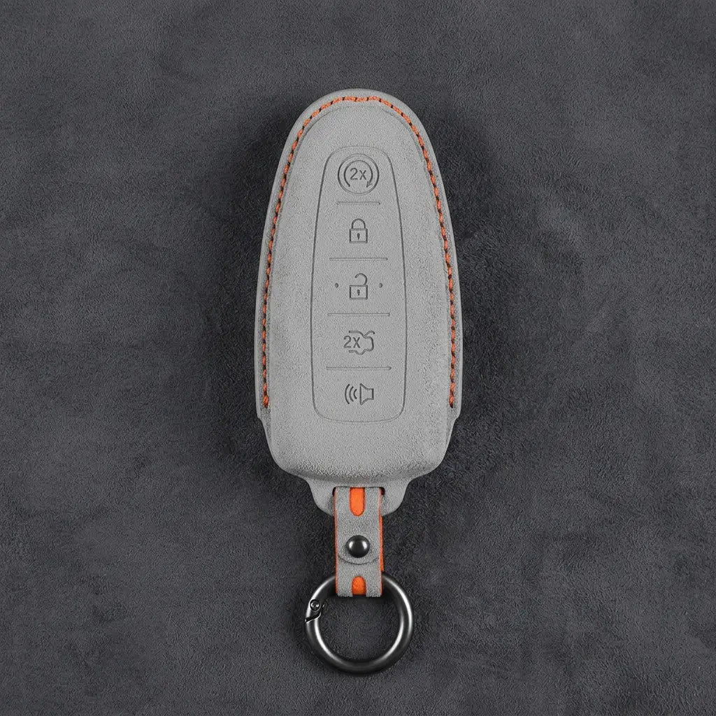 Ford Hand-Stitched Alcantara Key Fob Cover – 5-Button Remote Start Fob
