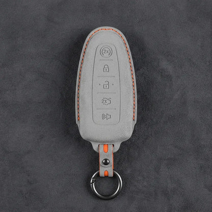 Ford Hand-Stitched Alcantara Key Fob Cover – 5-Button Remote Start Fob