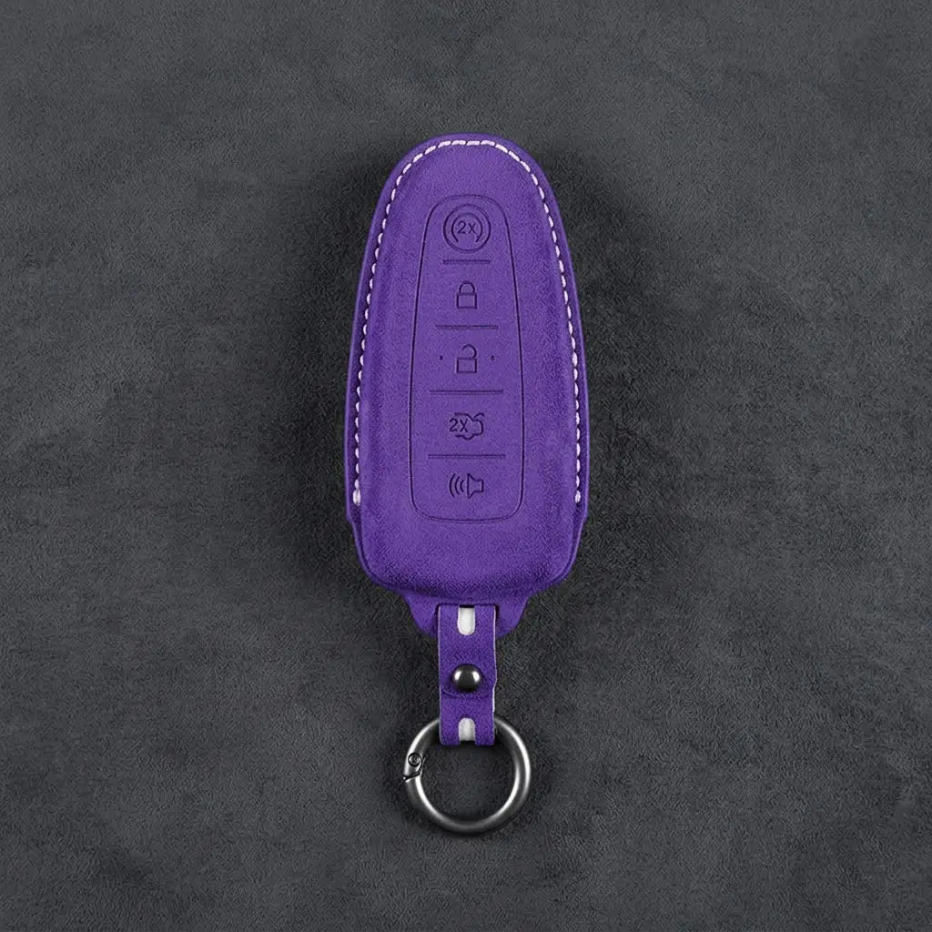 Ford Hand-Stitched Alcantara Key Fob Cover – 5-Button Remote Start Fob
