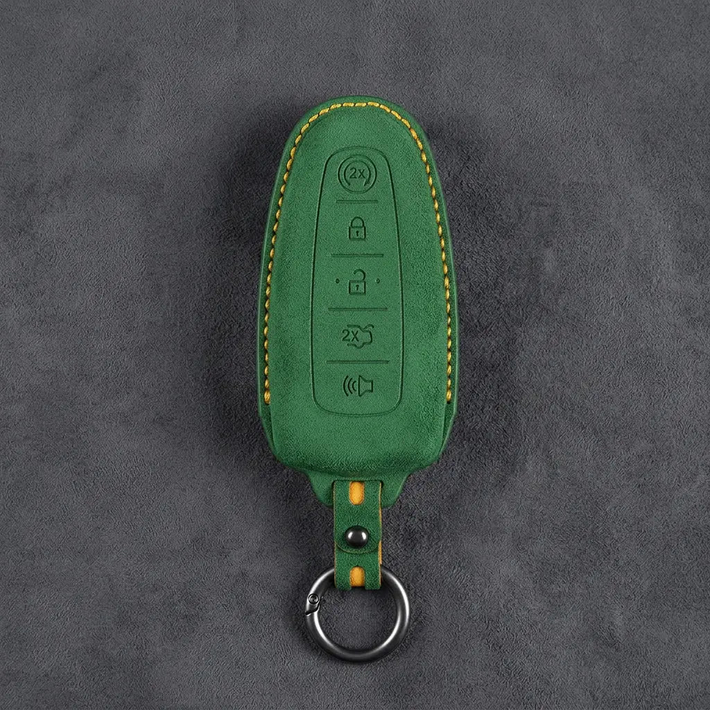 Ford Hand-Stitched Alcantara Key Fob Cover – 5-Button Remote Start Fob